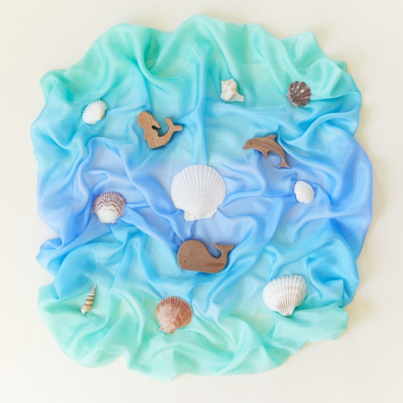 Mini hedvábný šátek Moře