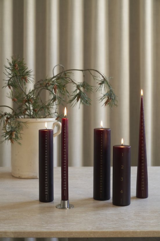 Adventní svíčka Pillar Calendar Winter Rose