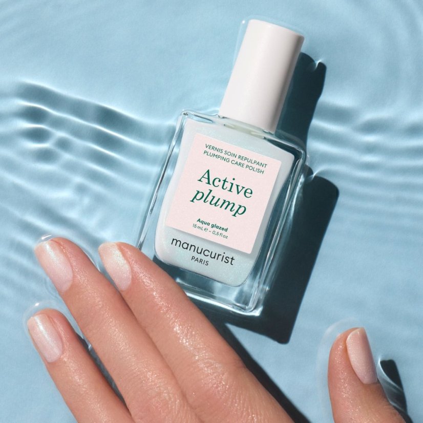 Active Plump Aqua Glazed – pečující lak pro objemné a dokonale lesklé nehty 15 ml