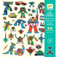 Metalické samolepky Roboti – 160 ks
