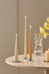 Designové kónické svíčky Cone Velvet Matt Black – černé, lakované, 37 cm, sada 2 ks