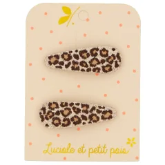 Třpytivé sponky do vlasů - leopardí vzor