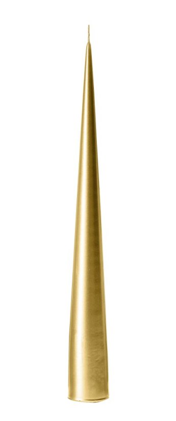 Kónická svíčka Gold Metallic (37 cm)