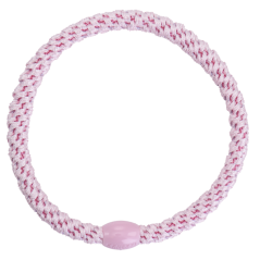 Tenká gumička do vlasů s korálkem – Pink