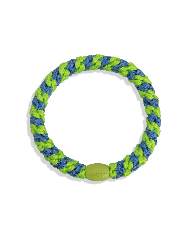 Gumička do vlasů Stripe Lime Green Ocean Glitter