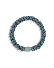 Gumička do vlasů Teal Steel Grey Glitter Stripe