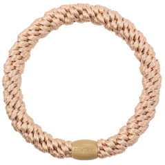 Gumička do vlasů s korálkem – Rosy Beige