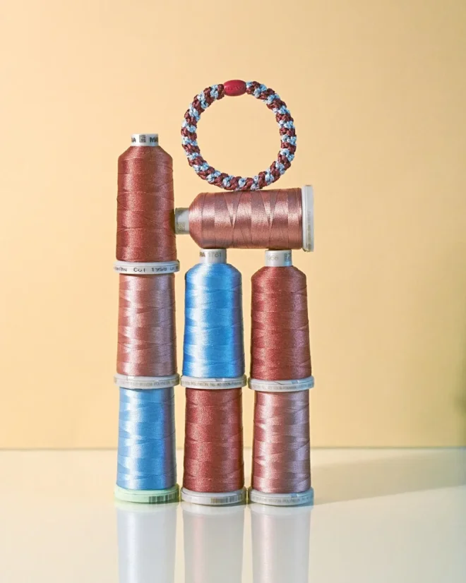 Gumička do vlasů Rosewood Seablue Glitter Stripe