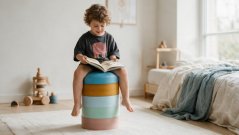 Stolička z balančních kamenů Rainbow Chair Ocean