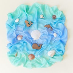 Mini hedvábný šátek Moře