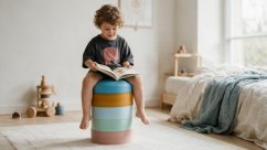 Stolička z balančních kamenů Rainbow Chair Ocean