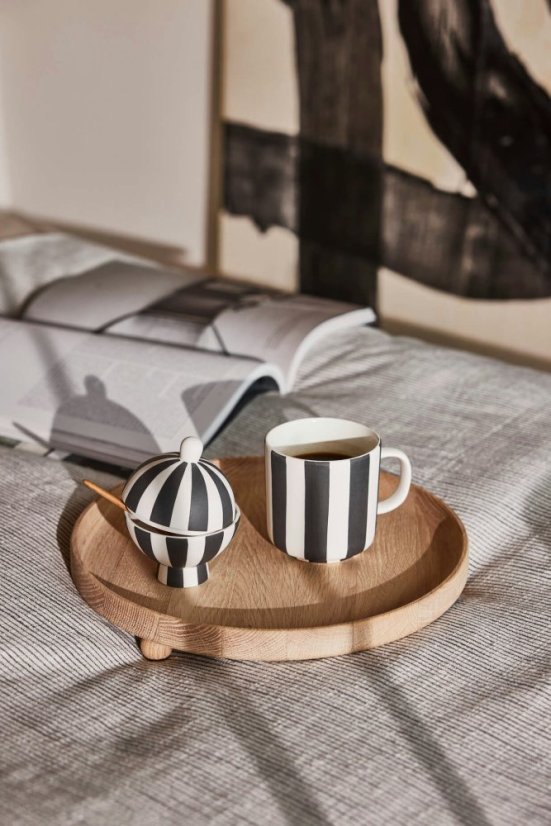 Pruhovaný hrnek Toppu White / Black