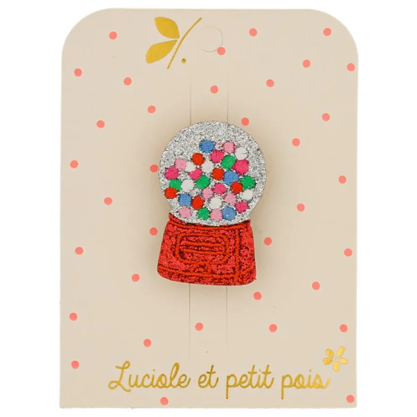 Třpytivá brož s motivem žvýkaček