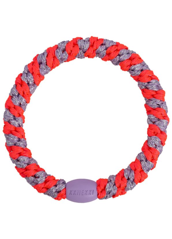 Gumička do vlasů Stripe Lilac Neon Pink
