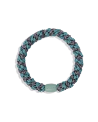 Gumička do vlasů Teal Steel Grey Glitter Stripe
