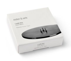 Designová podložka pod svíčku Black Matt – černá matná, 9 cm