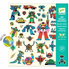 Metalické samolepky Roboti – 160 ks