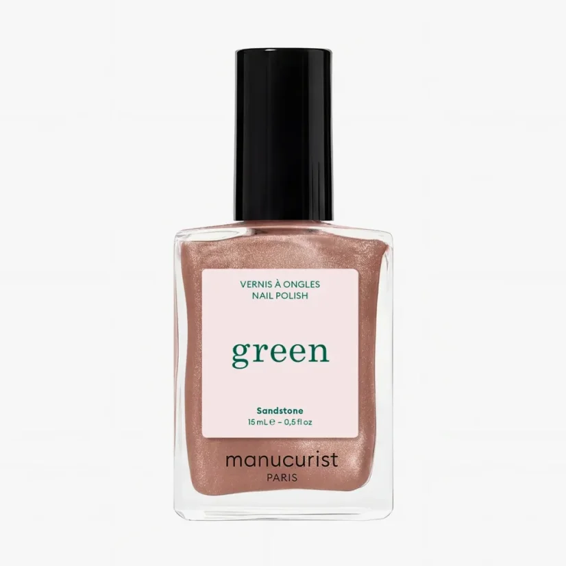 Green Sandstone – třpytivý lak na nehty v růžově pískovém tónu, 15 ml