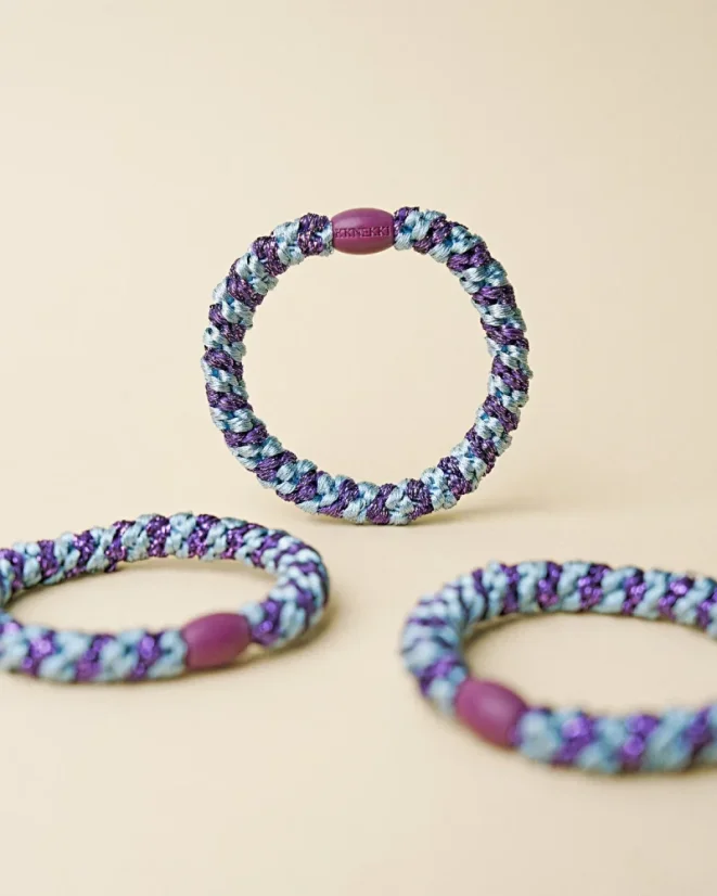 Gumička do vlasů Seablue Dark Purple Glitter Stripe