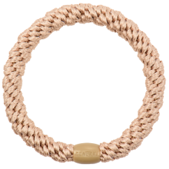 Gumička do vlasů s korálkem – Rosy Beige