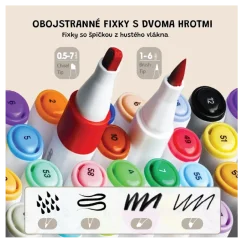 Přenosné oboustranné fixy 12 ks