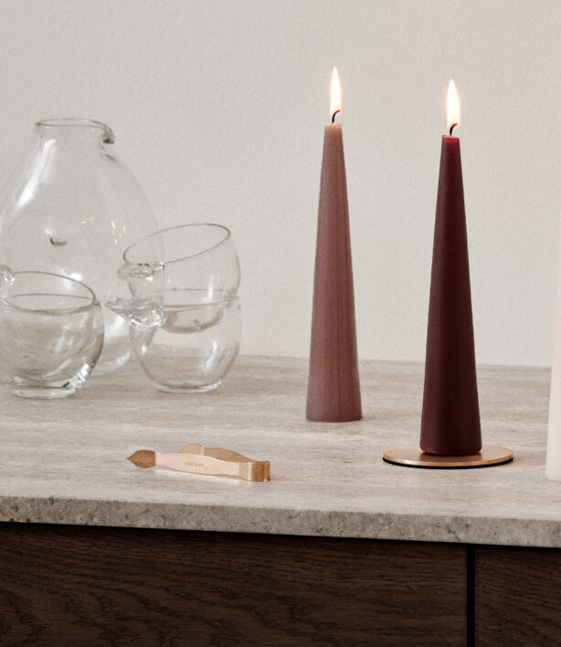 Designové kónické svíčky Cone Velvet Matt Black – černé, lakované, 37 cm, sada 2 ks