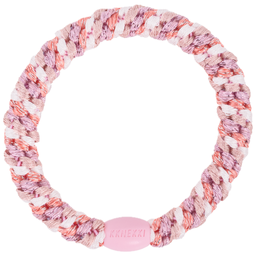 Gumička do vlasů s korálkem – Mix Dusty Rose Pink Glitter