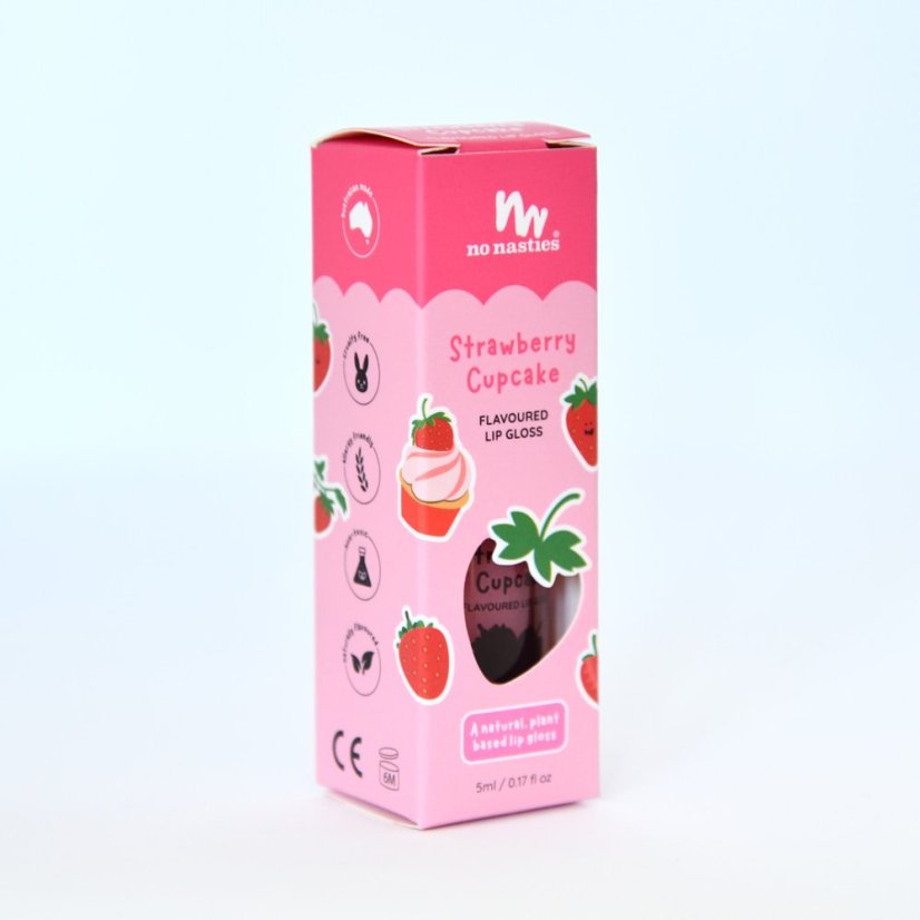 Přírodní lesk na rty s příchutí jahodového cupcaku – Strawberry Cupcake