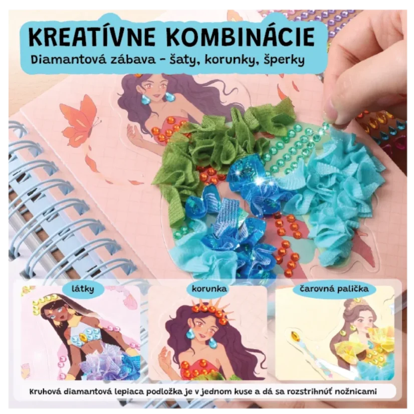 Kreativní kniha Kouzelné princezny – opakovaně použitelné tvoření pro děti