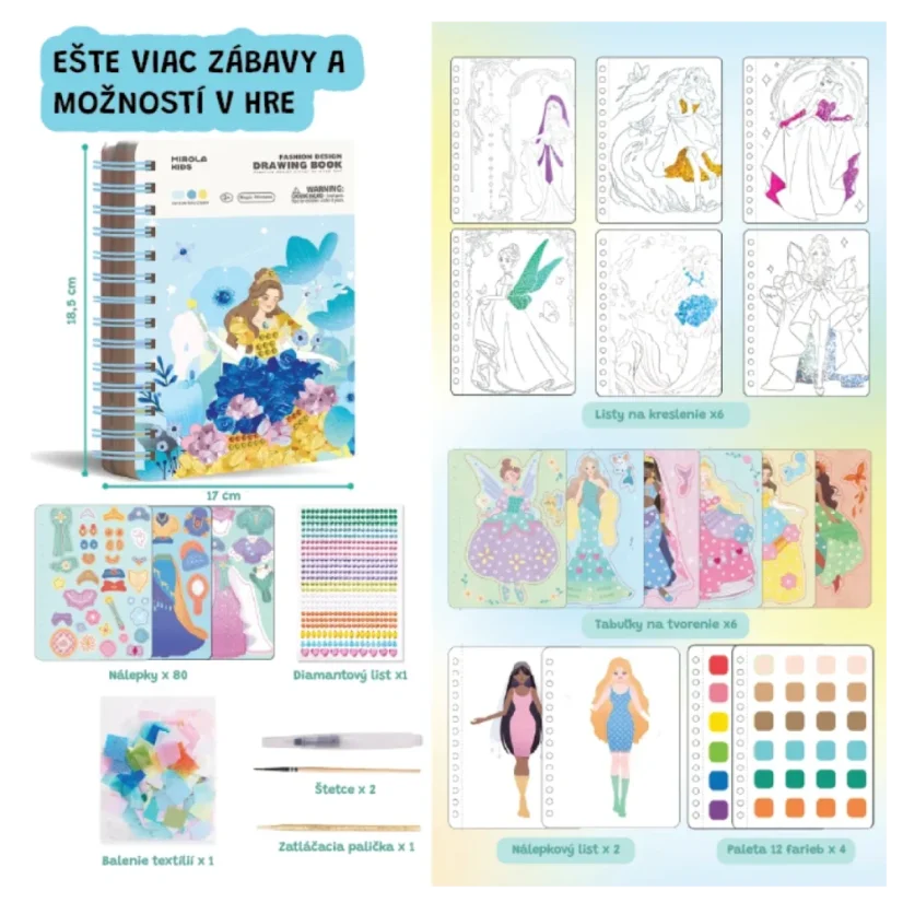 Kreativní kniha Kouzelné princezny – opakovaně použitelné tvoření pro děti