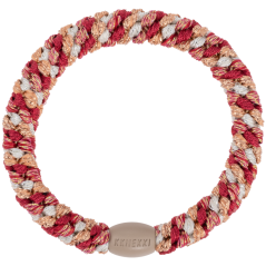 Gumička do vlasů s korálkem – Mix Raspberry Ivory Glitter