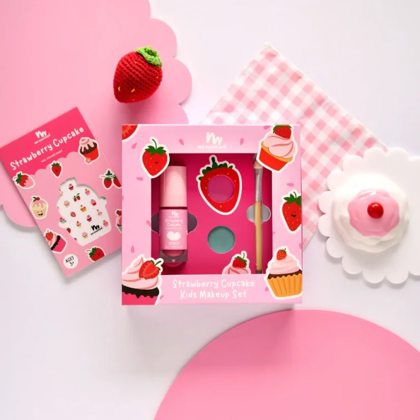 Přírodní dětská kosmetická sada Strawberry Cupcake