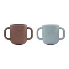 Set dvou dětských silikonových hrnečků s oušky Kappu Cup