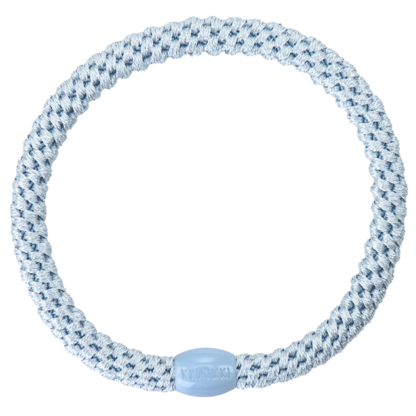 Tenká gumička do vlasů s korálkem – Baby Blue