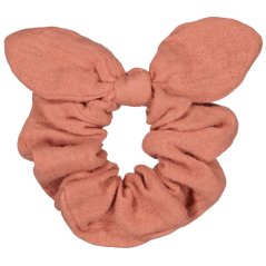 Bavlněná gumička do vlasů s mašlí - okrová